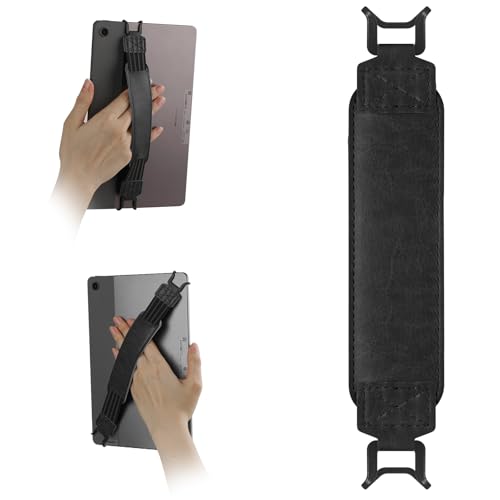 HoYiXi Soft Hand Strap for 9-11 Inch eReaders & Fire Tablet Compatible with Fire HD 10/iPad 9.7 /iPad mini/Galaxy Tab A8 A9/Huawei Lightweight Black High-Elasticity Finger Grip Holder -Black