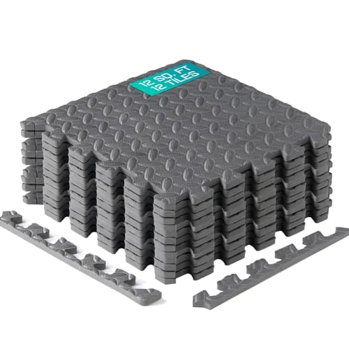 Yes4All Tuiles de mousse EVA imbriquées 1,02 m² gris