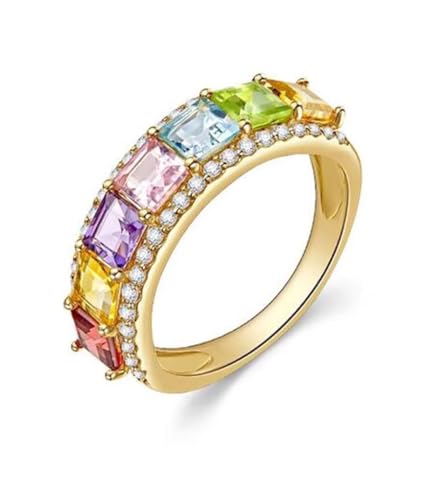 Bague de mariage moissanite en or 14K, le raffinement coloré pour votre quotidien