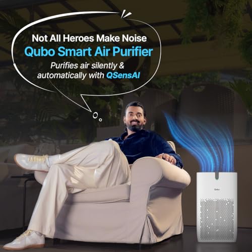 Image of Qubo Smart Air Purifier Q400 for Home by Hero Group | Up to 400 Sq Ft | 99.99% Allergen Removal | True HEPA13 | 9000 Hrs Filter Life | App & Voice Control
