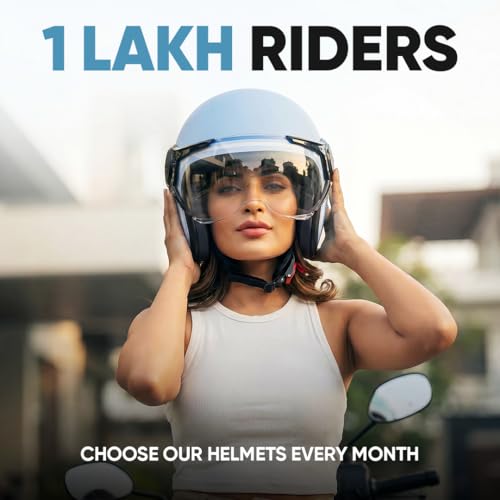 Image of TVS MissFit Women's Open Face Helmet | Lightweight Shell | Pastel Colors Designed Exclusively for Women | Extreme Comfort Fit for Girls | Clear Visor | DOT & ISI Certified