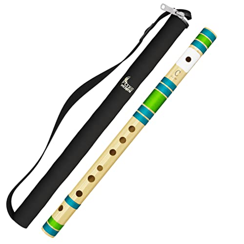 FOXIT MUSICAL Flautas para diestros C Sharp con cubierta de terciopelo sintonizadas con fibra de PVC Tanpura A = 440 Hz (PVC C afilado izquierdo)