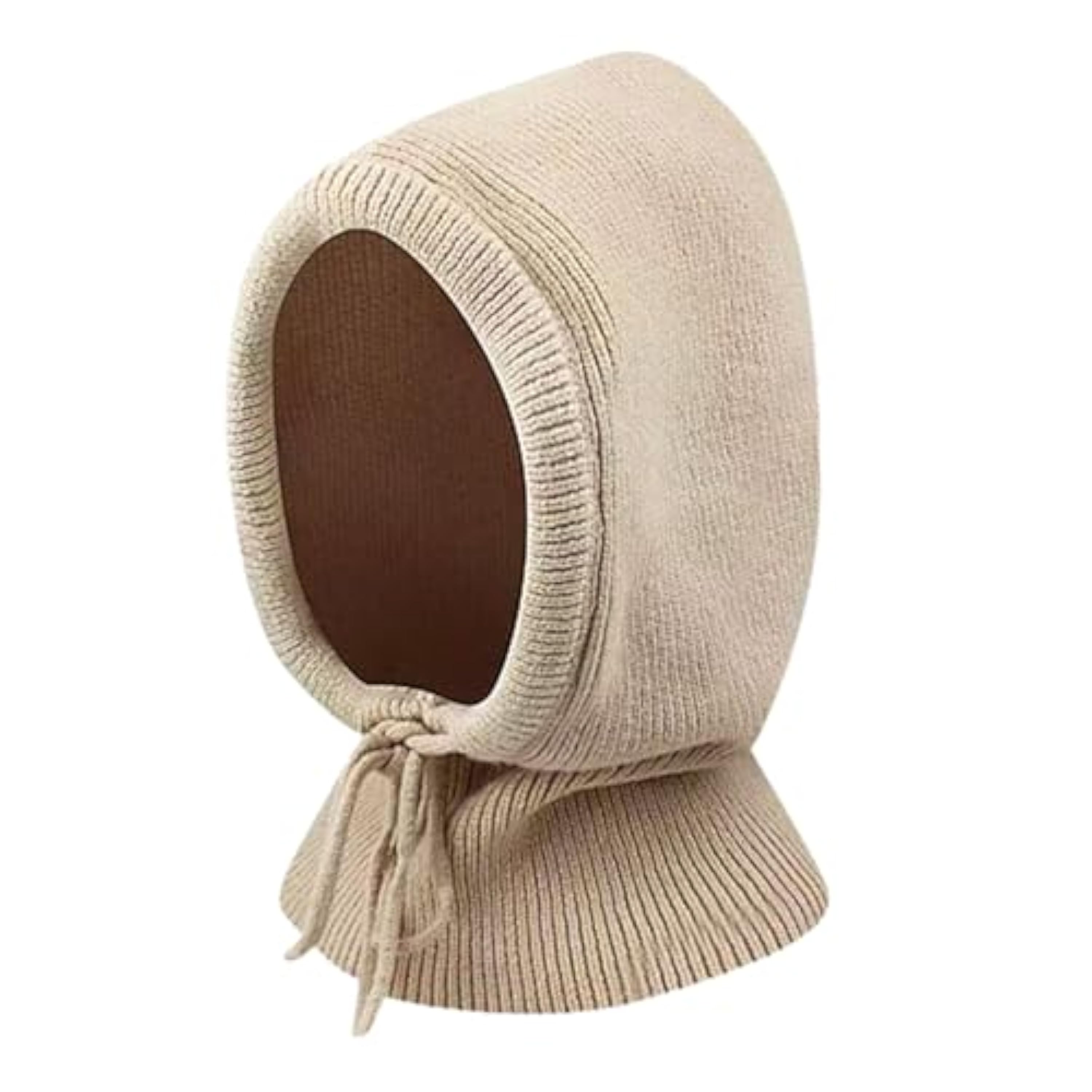 GWAWG Gorros de invierno, Balaclava de punto para mujer, Bufanda con capucha cálida con cordón, Gorro de punto con capucha balaclava, Gorro balaclava para mujer, caqui, Talla única