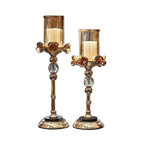 BBJOZ Candlestick Holders Glass Candle Holder Set of 2 Decorative Candle Holder with Removable Glass for Wedding Decorations Parties or Everyday Home Decor