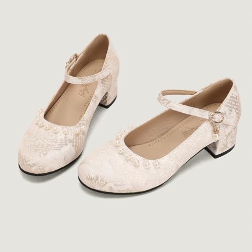 Womens Ankle Strap Wedding Closed Toe Mary Jane Pumps3