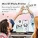 SHUAIGUO Mini Pocket Printer Portable Thermal Instant Photo Printing Label Maker Machine BT Wireless Connect Compatible with Android/iOS APP Support Receipt Label Memo Sticker Notes Lists Scrapbook