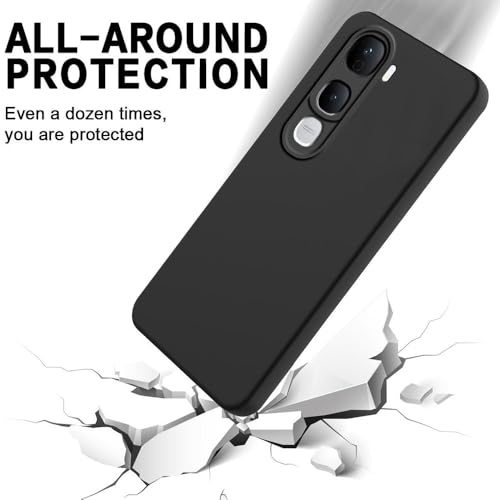 Image of Back Cover for Vivo Y400 Pro 5G | Full Camera Protection | Premium Liquid Silicon Case | Flexible Bumper Case for Vivo Y400 Pro 5G (Black)