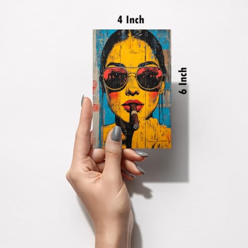 Image of SiddArtify Modern Portrait Wall Art Prints Set - Contemporary Woman Poster Decor for Living Room Bedroom Office - Set of 2-4x6 Inch - Board (Pack of 6) - Sticker (Pack of 6)
