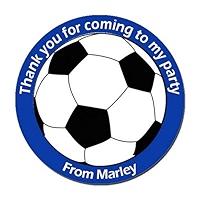 AK Giftshop Personalised Football Thank You Birthday Party Stickers For