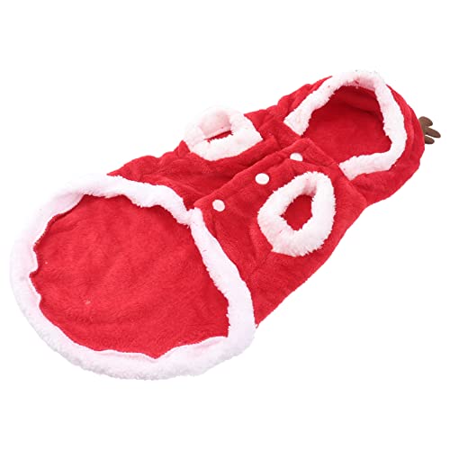 Vêtements de Noël pour animaux avec manteau à capuche wapiti en flanelle douce
