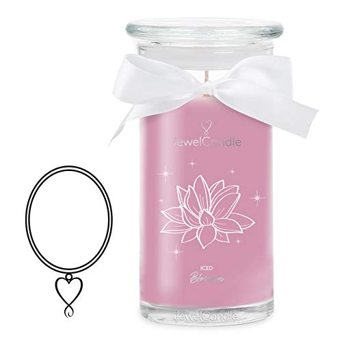 JuwelKerze Iced Blossom Halskette Silber - Schmuckkerze 80 Std - große...