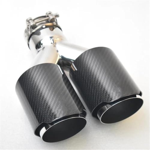 Tuyaux d'échappement voiture en Y double sortie inox brillant 54-89mm