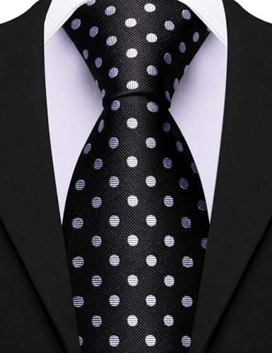 Image of Barry.Wang Silk Ties for Men Fun Necktie and Tie Clip Set for Wedding Party Business Formal Extra Long