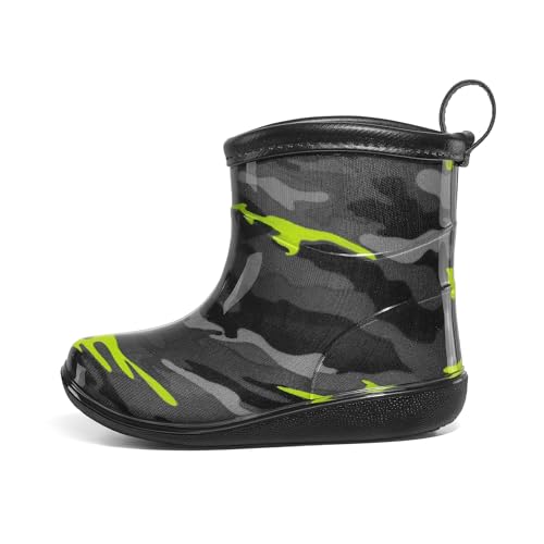 K KomForme Toddler Rain Boots Baby Easy-on Rain Shoes Lightweight Waterproof for Boys and Girls