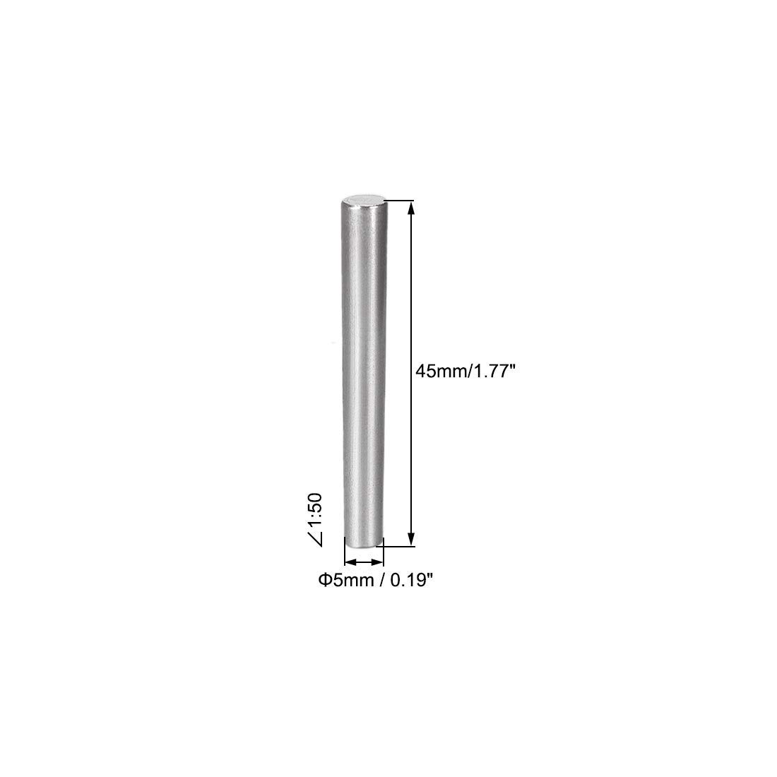 Acero al carbono GB117 45 mm Longitud 5 mm X 6 mm Diámetro de extremo pequeño 1:50 Pin cónico 5 piezas