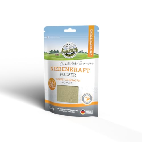 Bellfor Nierenkraft Pulver für Hunde 250g – Natürliches Ergänzungsfuttermittel zur Unterstützung der Nierenfunktion mit Ackerschachtelhalm