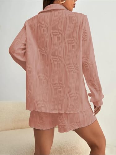 Image of Leriya Fashion Co-Ord Set for Women Stylish | Summer Night Suit for Women | Unique Textured Pattern Pyjama Set for Woman Travel Beach & Holiday Looks | Trendy Top & Shorts for Summer Day Vacations