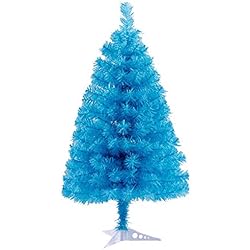 Fouriding Árbol de Navidad Artificial con 3 Pie de Plástico para Navidad Festival Decoración del Partido 60CM Azul Claro
