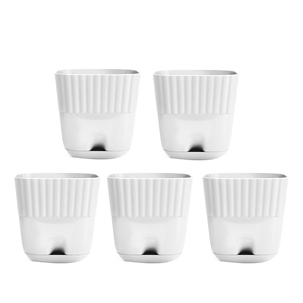 Pots de fleurs pour balcon et salon avec soucoupe intégrée