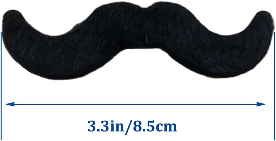 24 Pcs Novelty Self Adhesive Mustaches,Mustache Party Supplies,Fake Moustaches Stickers Set for Masquerade Party or Halloween Black
