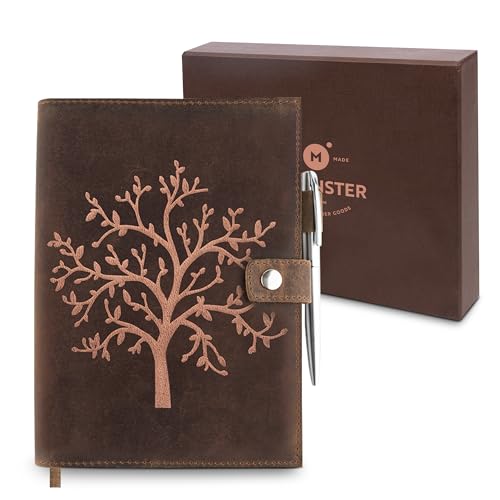 moonster Diario Personal Recargable Funda de Cuero Árbol de Vida