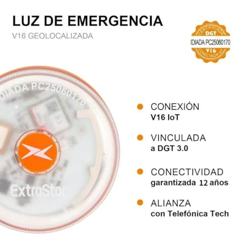KROWN - Luz Emergencia V16 Homologada DGT con Geolocalización – Baliza Coche Conectada DGT 3.0 con Datos Incluidos hasta 12/2038 (1 Unidad) 5 Krown - Luz Emergencia V16 Homologada Dgt Con Geolocalización – Baliza Coche Conectada Dgt 3.0 Con Datos Incluidos Hasta 12/2038 (1 Unidad)