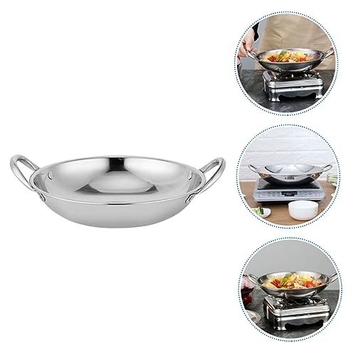 Wok pequeño redondo de acero inoxidable para cocina miniatura 7