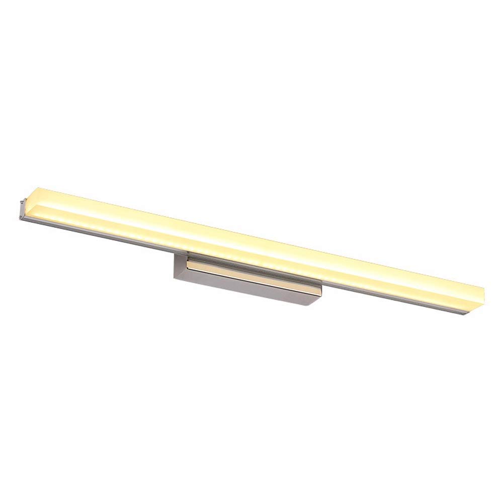 Lumière murale miroir LED en acier inoxydable et abat-jour acrylique pour salle de bain