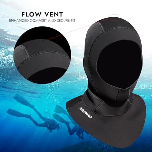 PAWHITS Neopren-Sturmhaube Tauchhaube Haube 3 mm Surfen Schwimmen Triathlon Neoprenanzug Kopfhaube Herren Damen Warm Taucherhaube Neopren Hood Mütze (XL)