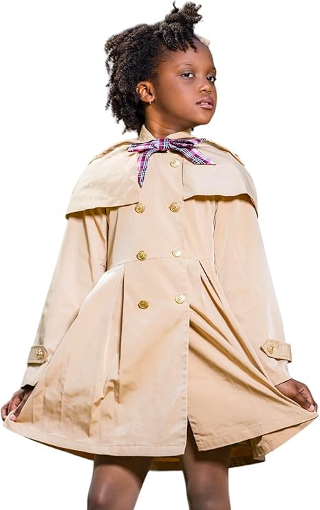 Classic Trench Coat for Girls | Elegant Coat with Festive Bow Detail | Ages 3-102