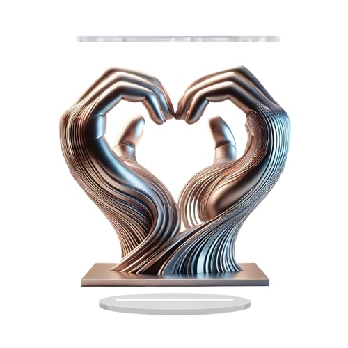 Genérico Escultura de Manos - Escultura de Manos de corazón, de Escritorio acrílico en Forma de corazón | Decoración estética Creativa para Sala de Estar, Dormitorio, estantería y Mesa de Centro.