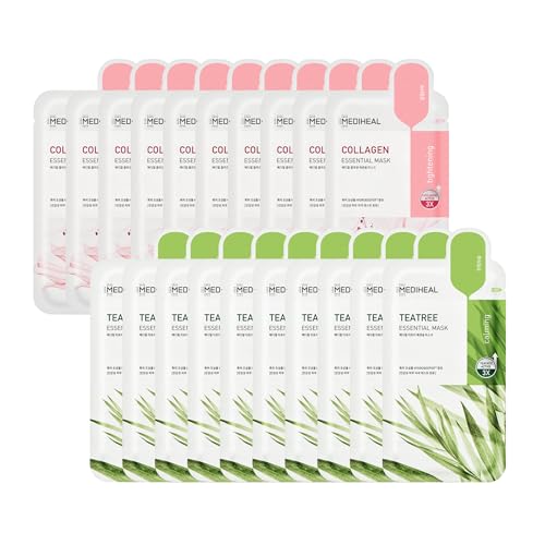 Mediheal Official Collagen & Tea Tree Sheet Mask 20 Sheets Set - ...