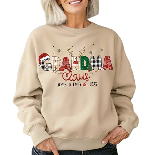 GLOXO Custom Christmas Grandma Claus Sweatshirt...