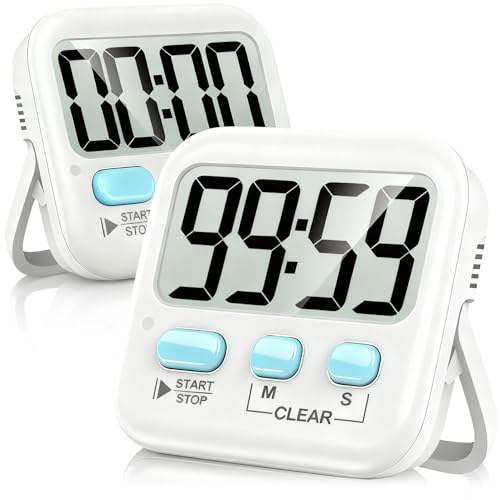 Antonki 2 Pack Digital Timer for Kids, Magnetic Countdown Kitchen Timers for Cooking, Egg,...