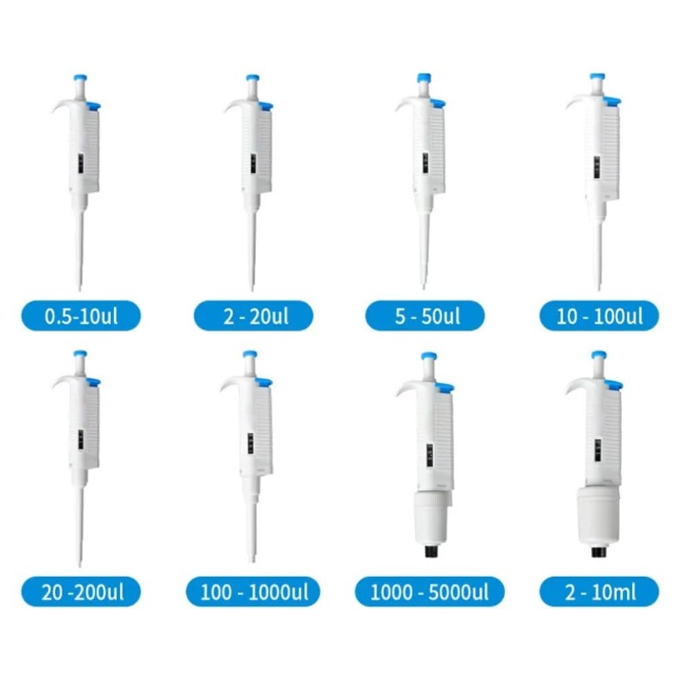 Cristalería de Laboratorio Pipeta de laboratorio de un solo canal con volumen variable automático y ajustable.(2-10ml)