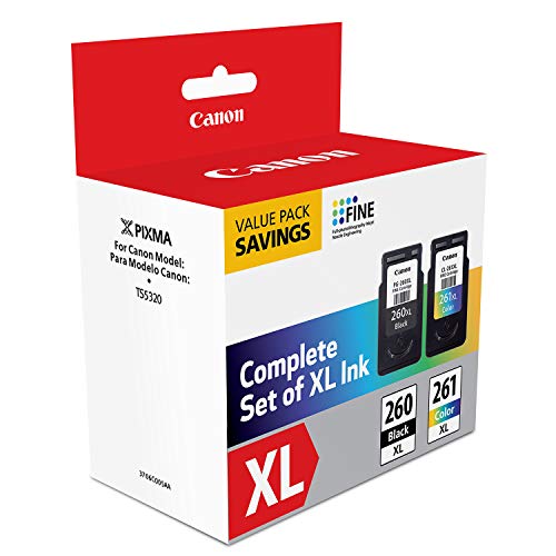 Image of Canon PG-260 XL /CLI-261 XL Genuine Ink Value Pack (2 Cartridges),Compatible with TS5320,TR7020,(Pack of 2)