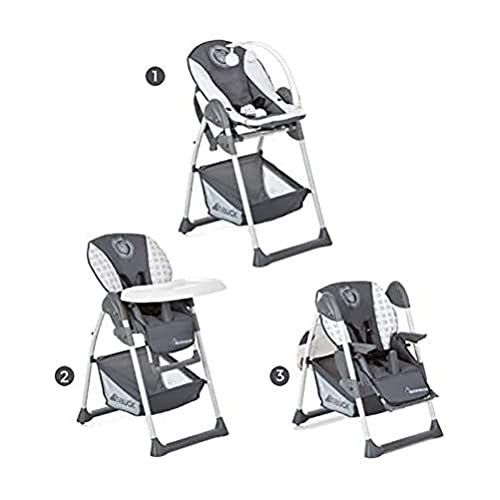 Hauck Chaise Haute Bébé Sit N Relax, Inclus Transat Bebe avec Arche de Jeux, Siège Enfant avec Plateau, Châssis Réglable en Hauteur avec Roues et Panier, Pliable, Gris Mickey