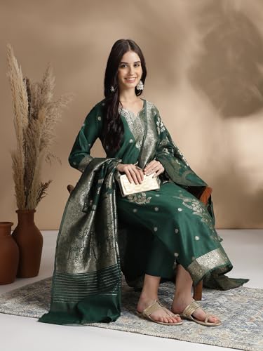 Image of arriva fab Women's Embroidery Kurta Set With Duppata
