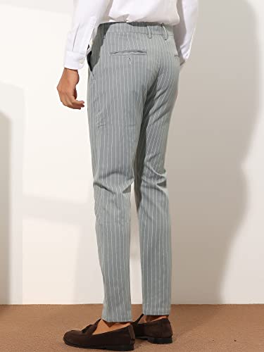 Lars Amadeus Stripes Dress Pants for Men's Slim Fit Business Flat Front Chino Trousers3