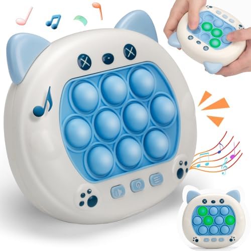 Fast Push Game Pop Fidget Toys for Kids, Pop Toy Fast Push Game, Push Bubble Stress Toy, Electronic Fidget Light Up Sensory Toys Travel Bubble Handheld Game Birthday Gifts for Girl Boys – Cat