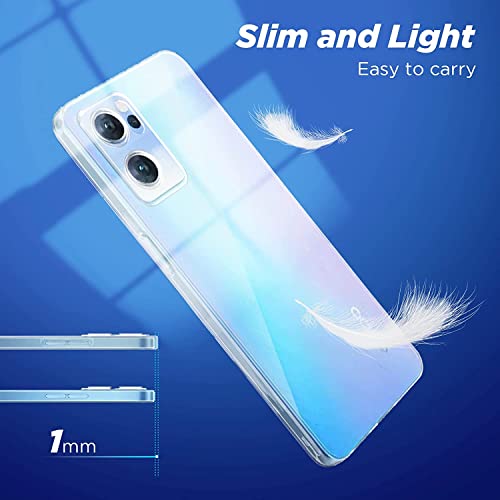 Image of NISHTECH for Oppo Reno 7, Oppo Reno 7 5G Premium Transparent Hybrid Soft Slim Dust Proof Back Case Cover with Camera Protection