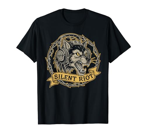 Silent Disco Riot Wolf �w�b�h�z�� ���b�N�~���[�W�b�N T�V���c