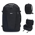 ECOHUB Travel Backpack 18x14x8 Spirit Airlines Personal Item Bag Carry On Backpack 13 Pockets Work Casual Daypack for Men Women Airline Approved Water Resistant Gym Backpack with Charging Port, Black