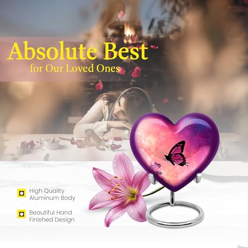 Image of Butterfly Urn Small Keepsake Urn for Ashes Adult Male & Female 3 Inch 4 Qty | Mini Burial Urns for Women Human Remains Mom & Dad