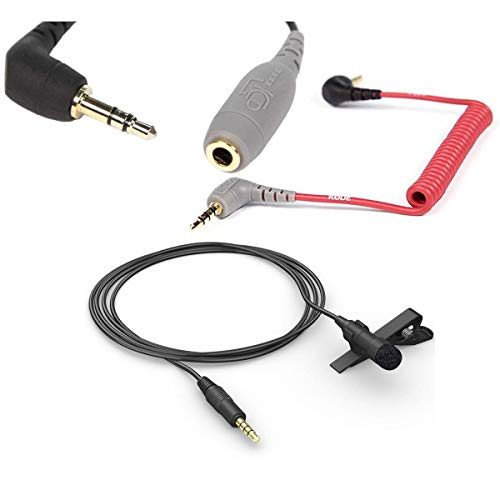 Rode Microphones SC7 3.5mm TRS to TRRS Patch Cable for Smartphones SC3 TRRS to TRS Adaptor, Simple Lav Mobile Condenser Omni-Directional Lavalier Mic, Accessory Cables for Wireless GO