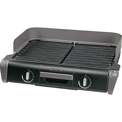 Tefal Elektrogrill Family TG8000 | Tischgrill/BBQ | zwei getrennte Grillroste mit stufenlosen Thermostaten | individuell regulierbar | Spülmaschinengeeignet | 2400W | Schwarz/Silber – Bild 3