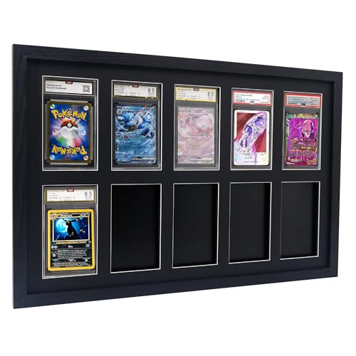 Image of FramePro PSA Graded Card Display Frame, Wall Mount Baseball Trading Card Display Case ONLY fit for PSA Slabs, Display for Basketball Football Hockey Pokemon MTG Yugioh Cards 10 PSA