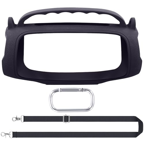 co2CREA Silikonhülle Tragetasche für JBL Charge 5 WiFi und Bluetooth Lautsprecher,tragbare ultraleichte Silikon Schutzhülle mit Karabiner und Schultergurt