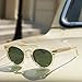CARFIA Retro Acetate Polarized Sunglasses for Men UV Protection, Fashion Vintage Round Shades with Gold Filigree CA5506