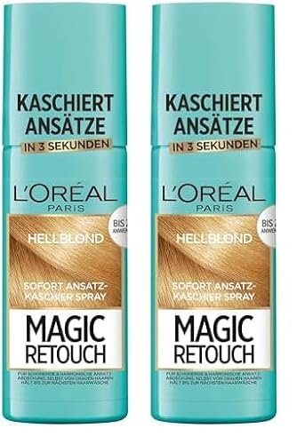 L'Oréal Paris Ansatz-Kaschierspray für stufenlose und natürliche Übergänge, Kaschiert Ansätze bis zur nächsten Haarwäsche, Magic Retouch, Hellblond, 1 x 75 ml (Packung mit 2)
